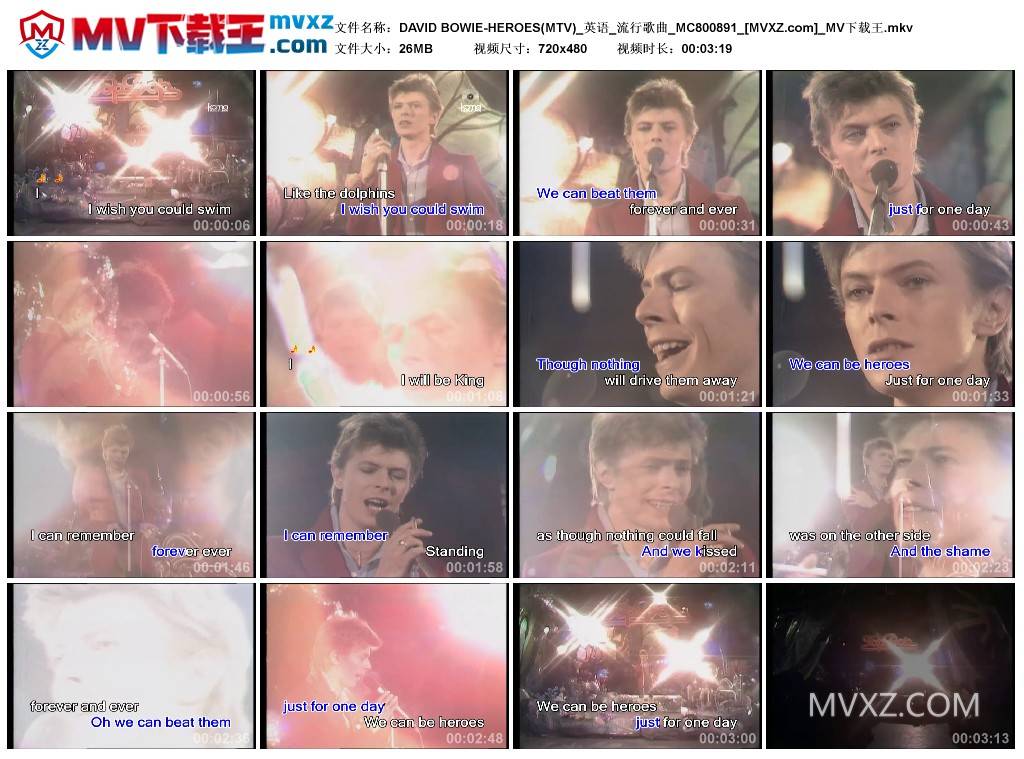 DAVID BOWIE-HEROES(MTV)_英语_流行歌曲_MC800891